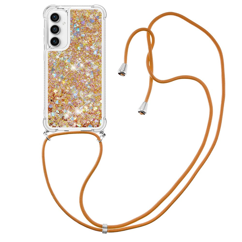 For Samsung Galaxy S23 FE TPU Case Quicksand Design Phone Cover with Lanyard
