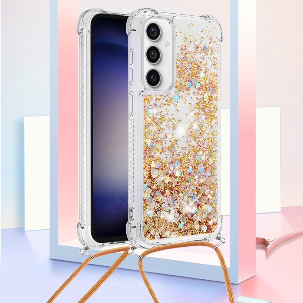 For Samsung Galaxy S23 FE TPU Case Quicksand Design Phone Cover with Lanyard