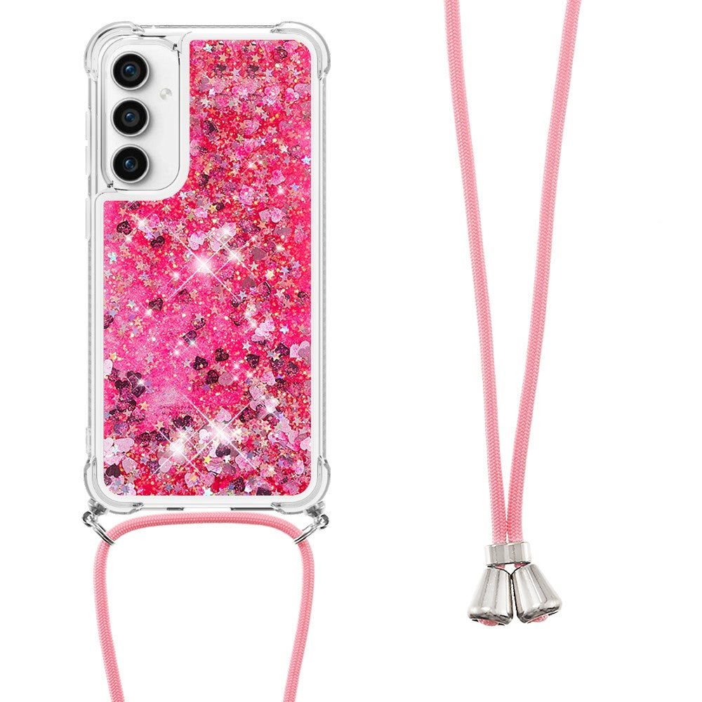 For Samsung Galaxy S23 FE TPU Case Quicksand Design Phone Cover with Lanyard