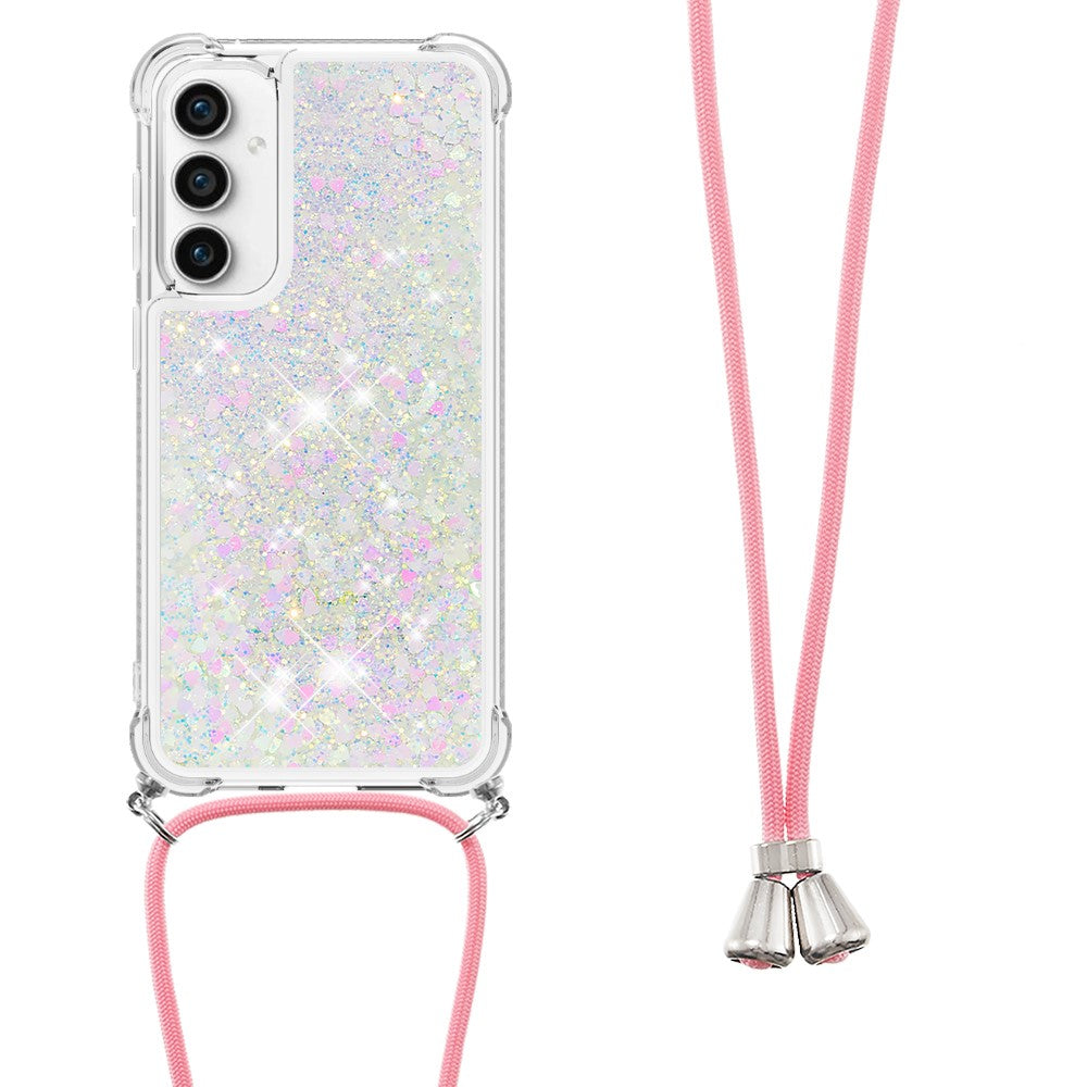 For Samsung Galaxy S23 FE TPU Case Quicksand Design Phone Cover with Lanyard