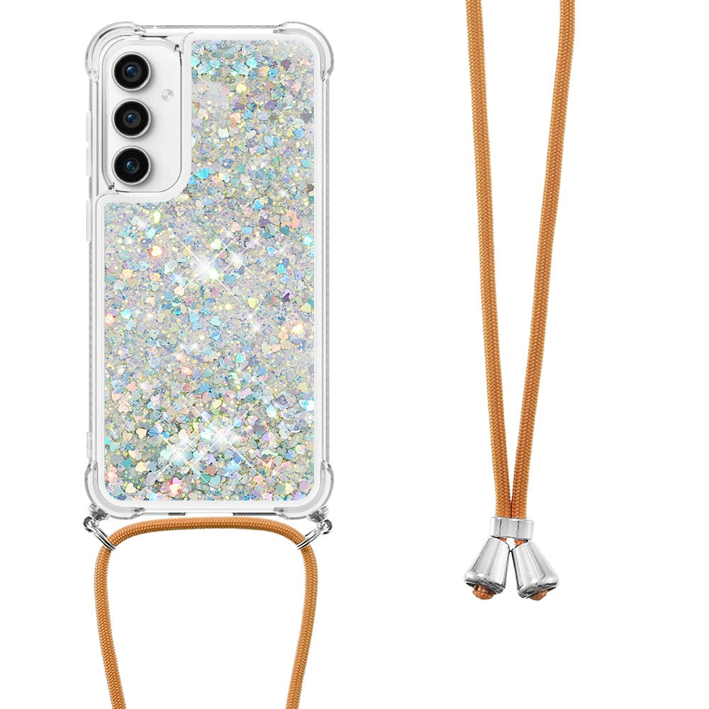 For Samsung Galaxy S23 FE TPU Case Quicksand Design Phone Cover with Lanyard