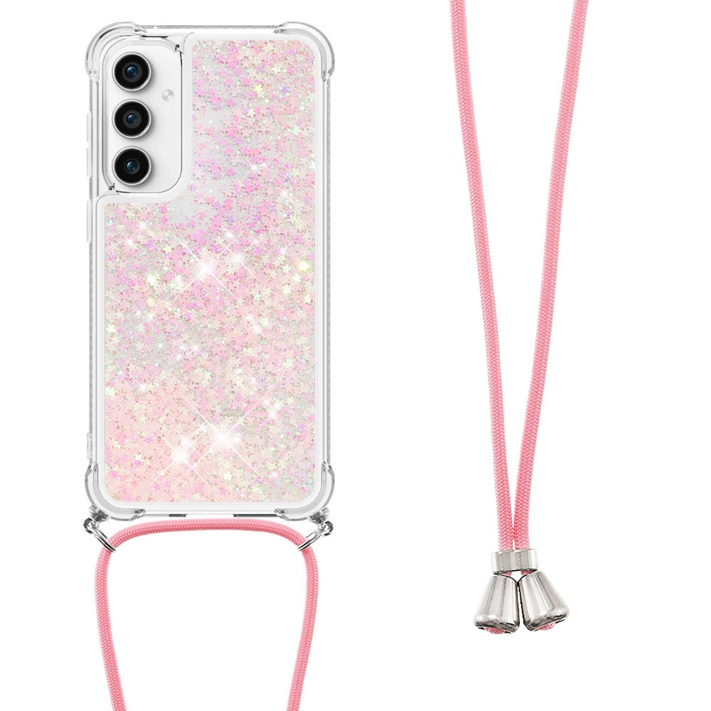 For Samsung Galaxy S23 FE TPU Case Quicksand Design Phone Cover with Lanyard