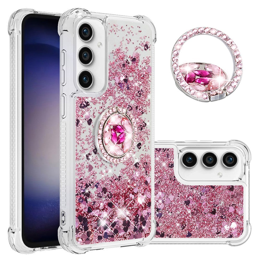 For Samsung Galaxy S23 FE TPU Case with Kickstand Quicksand Shockproof Cover