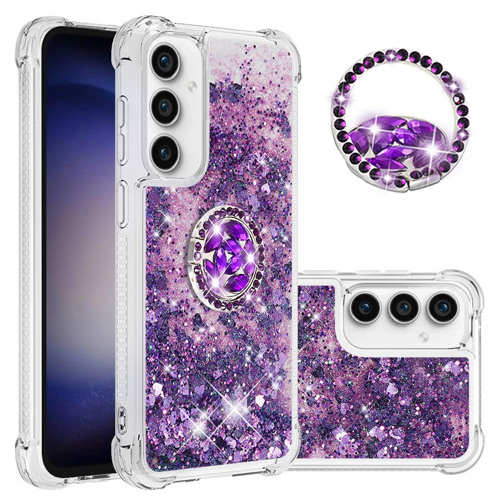 For Samsung Galaxy S23 FE TPU Case with Kickstand Quicksand Shockproof Cover