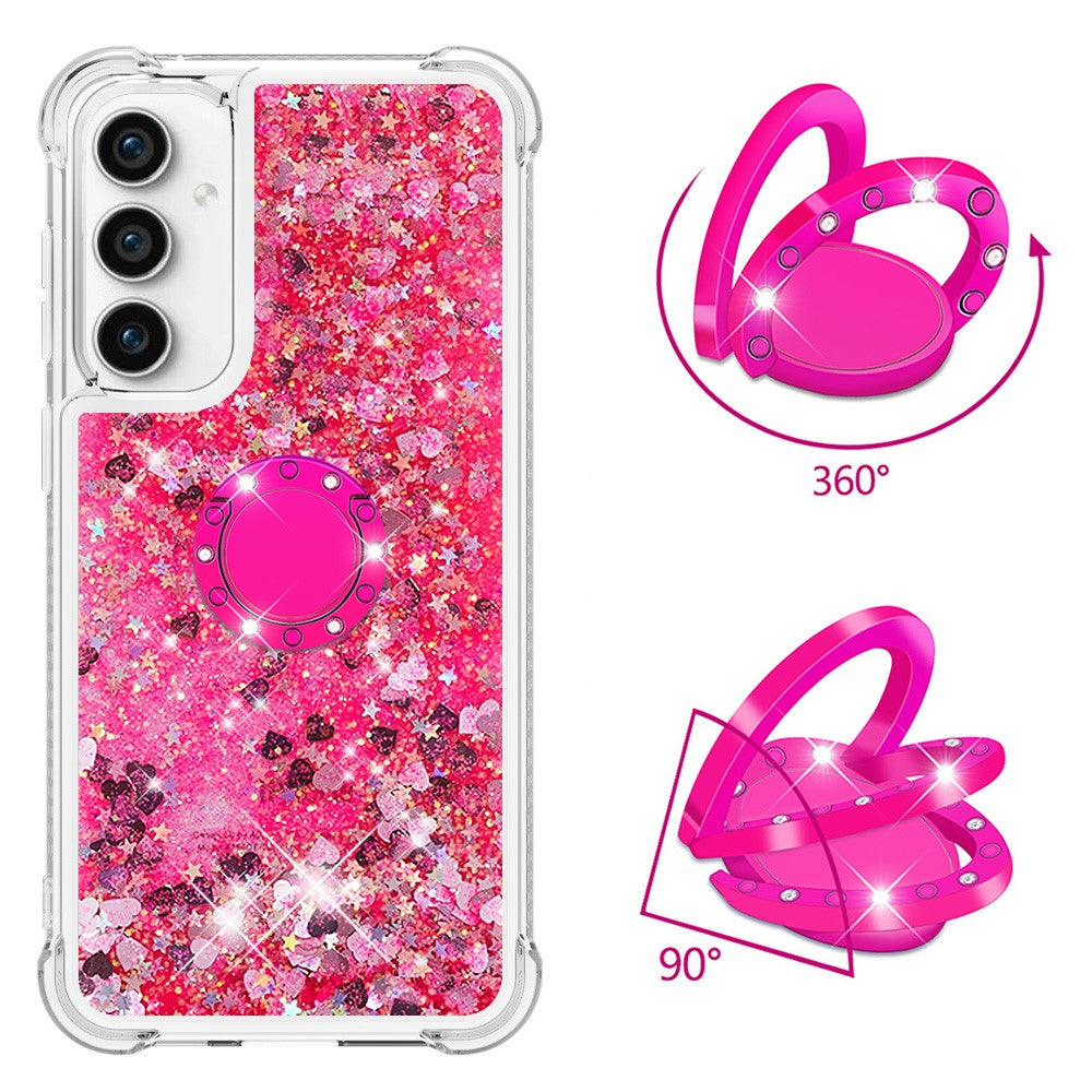 For Samsung Galaxy S23 FE TPU Case with Kickstand Quicksand Shockproof Cover