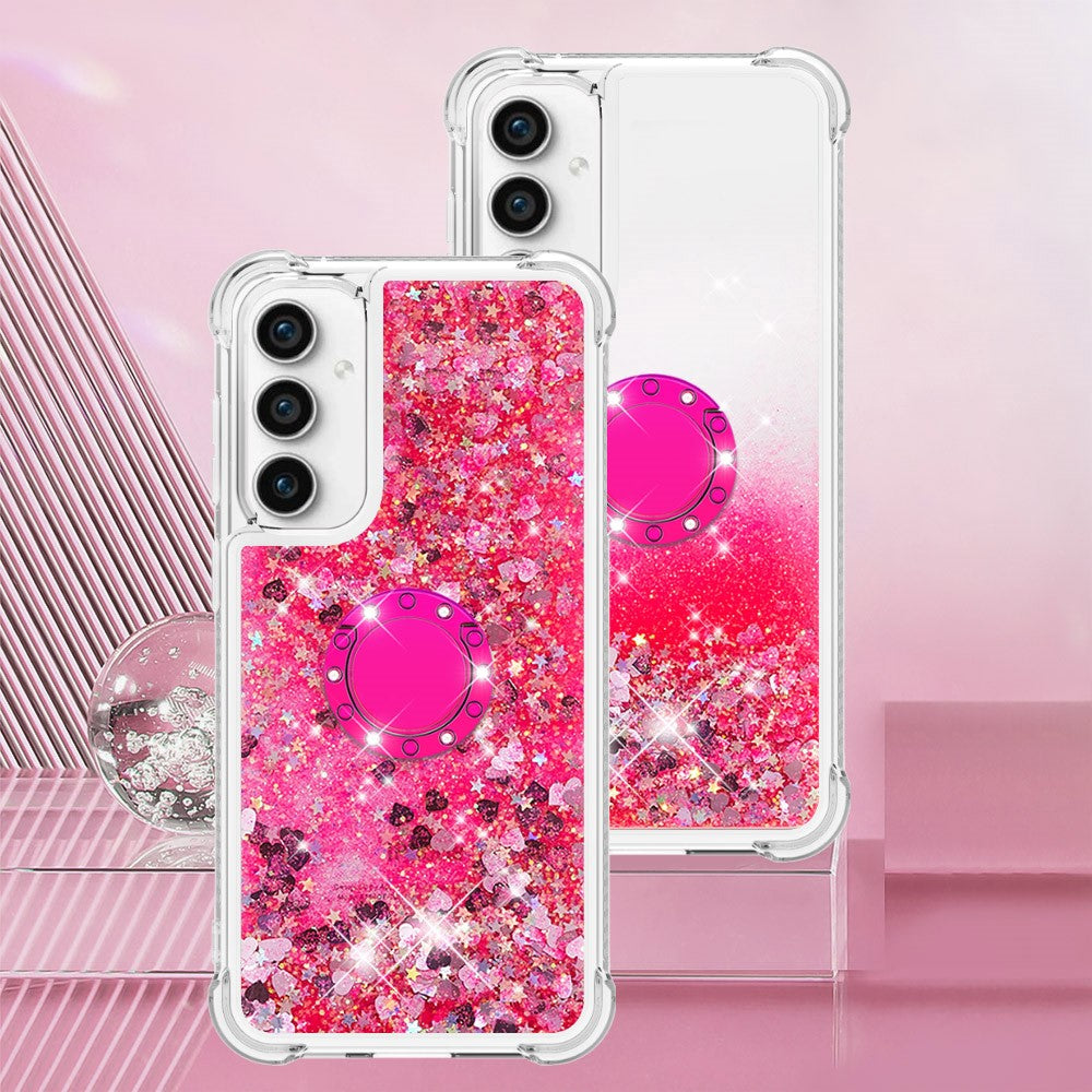 For Samsung Galaxy S23 FE TPU Case with Kickstand Quicksand Shockproof Cover