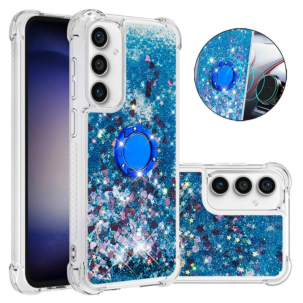 For Samsung Galaxy S23 FE TPU Case with Kickstand Quicksand Shockproof Cover