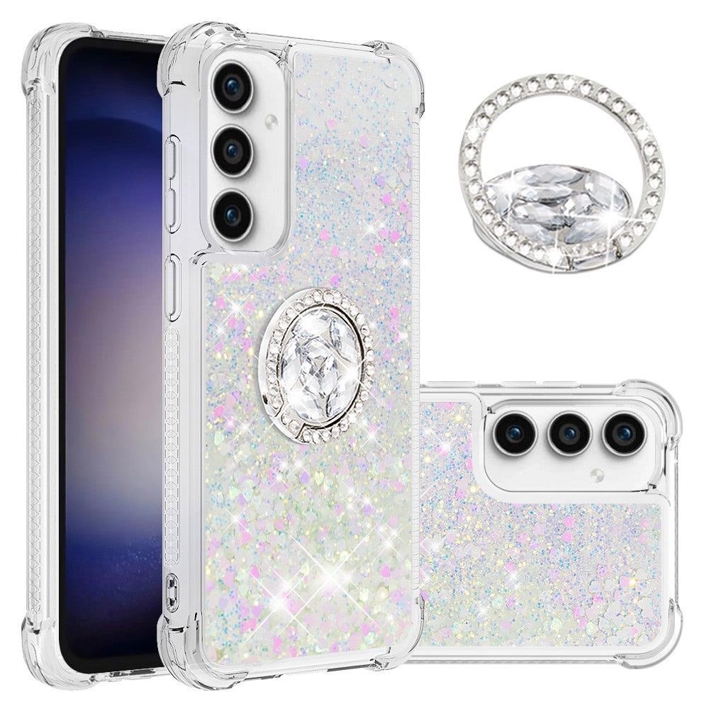 For Samsung Galaxy S23 FE TPU Case with Kickstand Quicksand Shockproof Cover