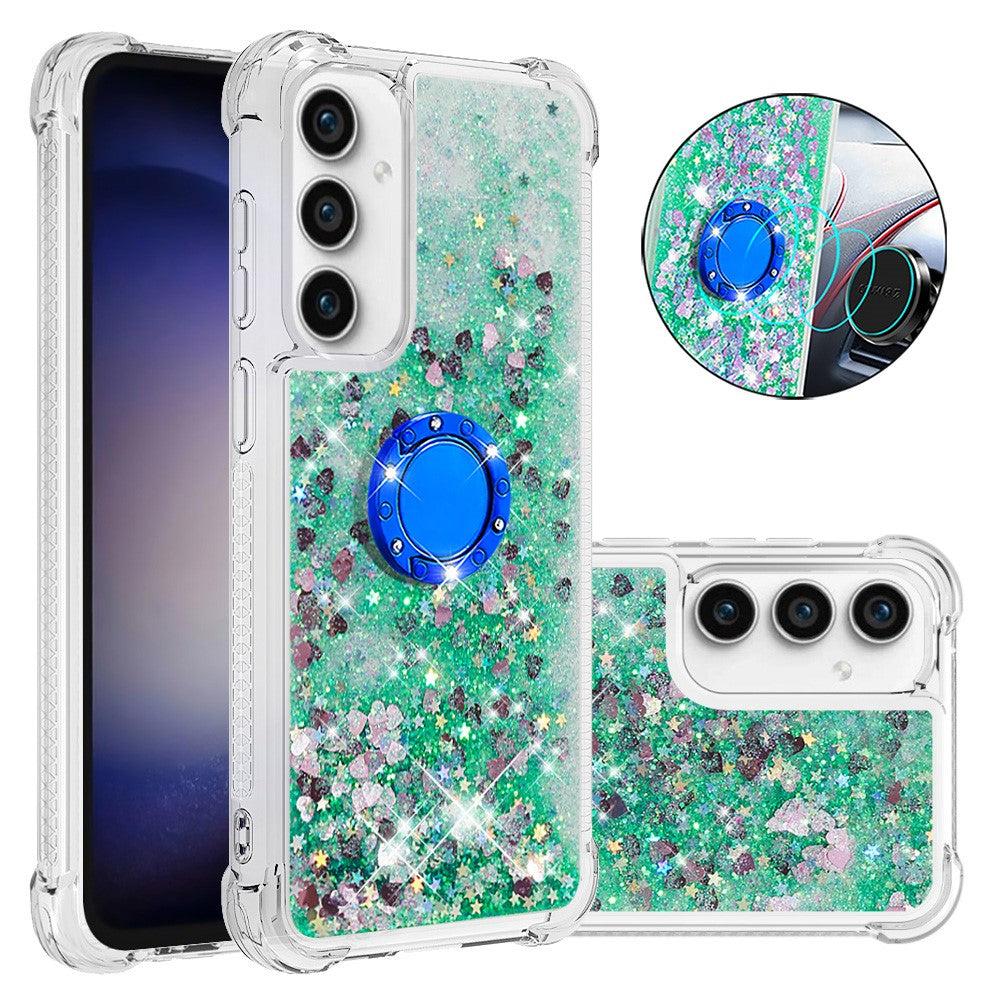 For Samsung Galaxy S23 FE TPU Case with Kickstand Quicksand Shockproof Cover