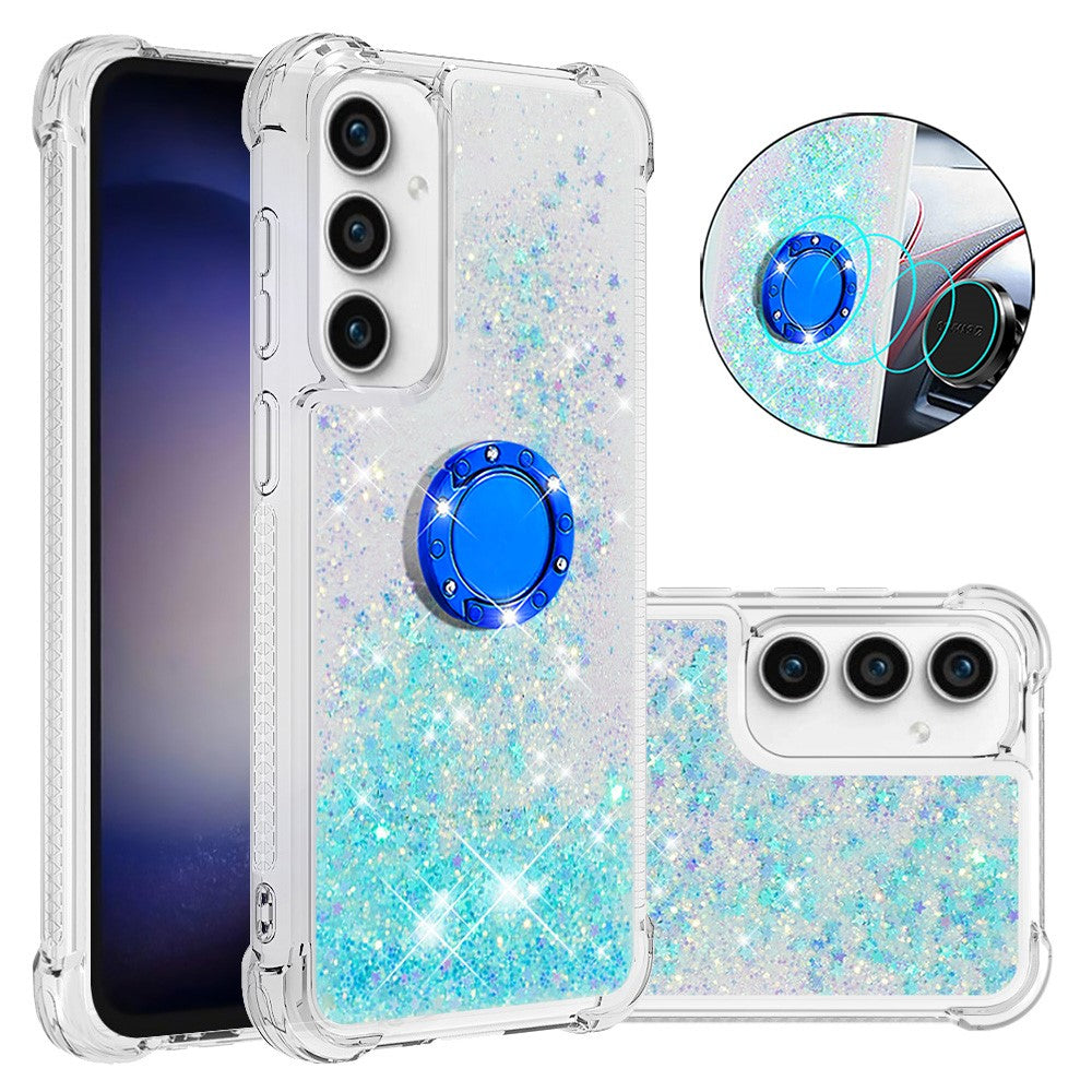 For Samsung Galaxy S23 FE TPU Case with Kickstand Quicksand Shockproof Cover