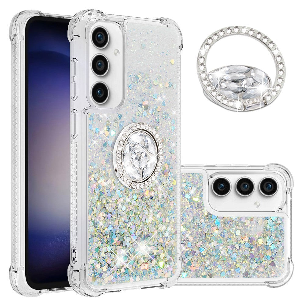 For Samsung Galaxy S23 FE TPU Case with Kickstand Quicksand Shockproof Cover