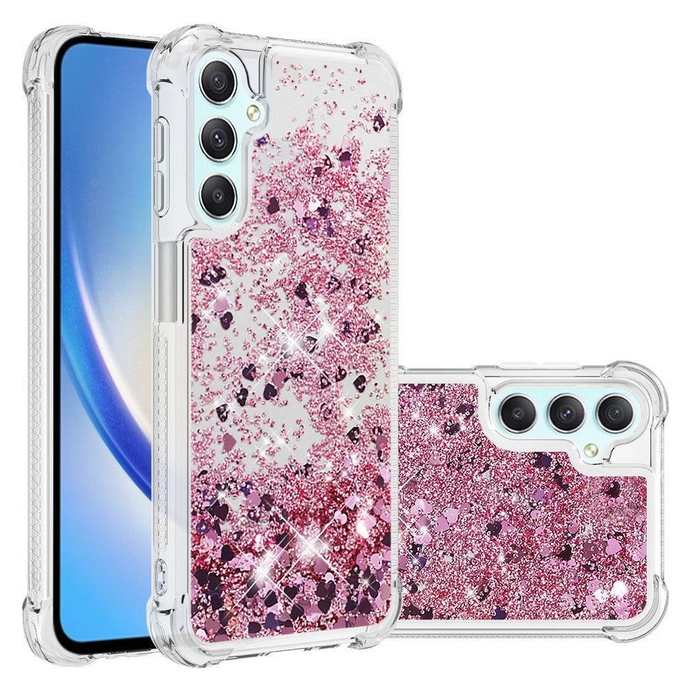 Til Samsung Galaxy A24 4G (162,1 x 77,6 x 8,3 mm) TPU Cover Glitter Kviksand Stødsikkert Telefonbagside Cover