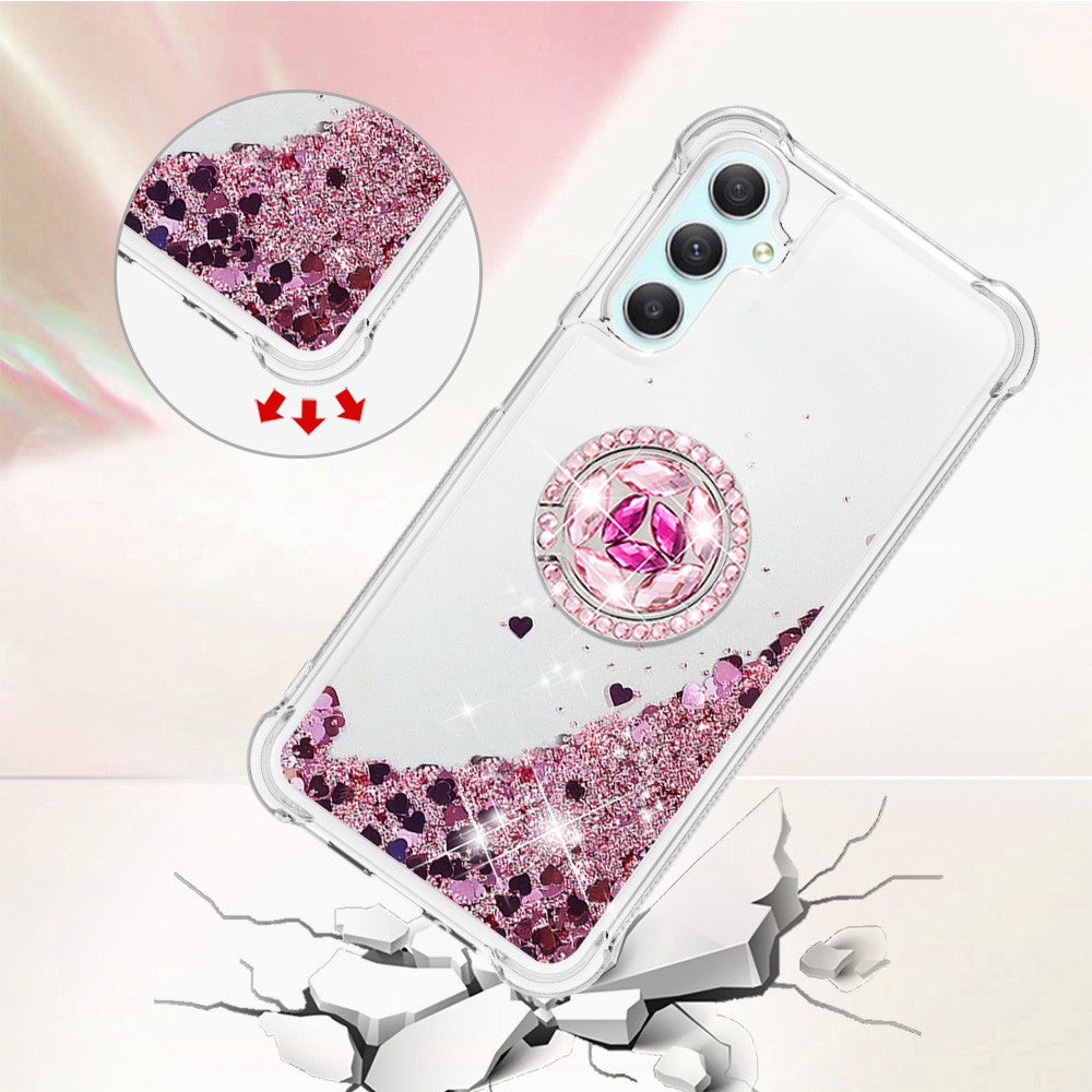 For Samsung Galaxy A24 4G (162.1 x 77.6 x 8.3mm) TPU Case with Kickstand Quicksand Shockproof Cover