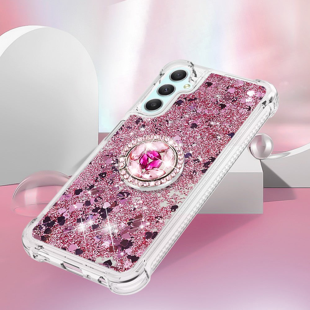 For Samsung Galaxy A24 4G (162.1 x 77.6 x 8.3mm) TPU Case with Kickstand Quicksand Shockproof Cover