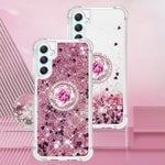 For Samsung Galaxy A24 4G (162.1 x 77.6 x 8.3mm) TPU Case with Kickstand Quicksand Shockproof Cover