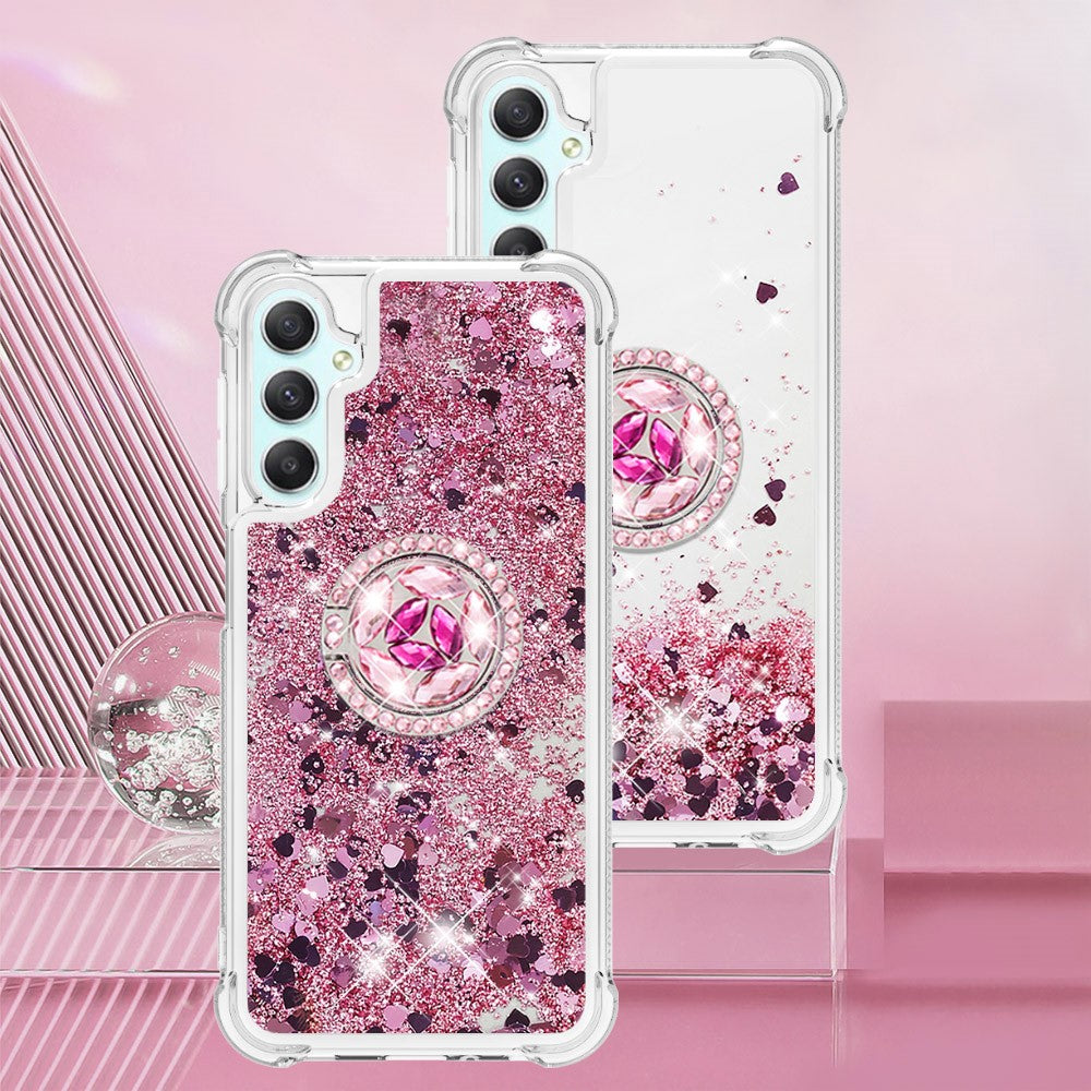 For Samsung Galaxy A24 4G (162.1 x 77.6 x 8.3mm) TPU Case with Kickstand Quicksand Shockproof Cover