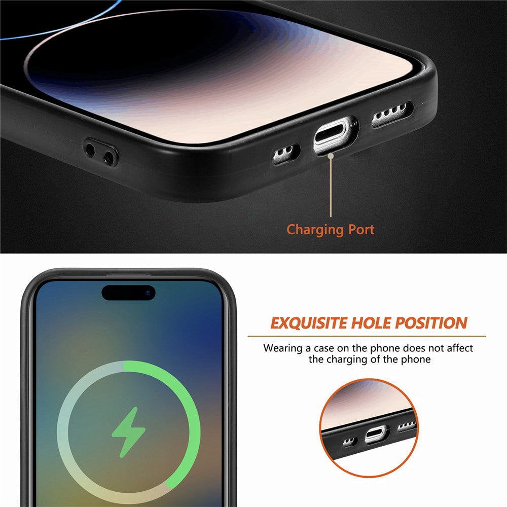 Til iPhone 15 Pro Max Magnetisk Telefoncover Kompatibel med MagSafe PU Læderbelagt PC+TPU Cover