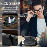 For iPhone 15 Plus Phone Cases with Strap CASEME C30 Zipper Multiple Card Holder PU Leather Cover