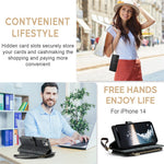 For iPhone 15 Plus Phone Cases with Strap CASEME C30 Zipper Multiple Card Holder PU Leather Cover
