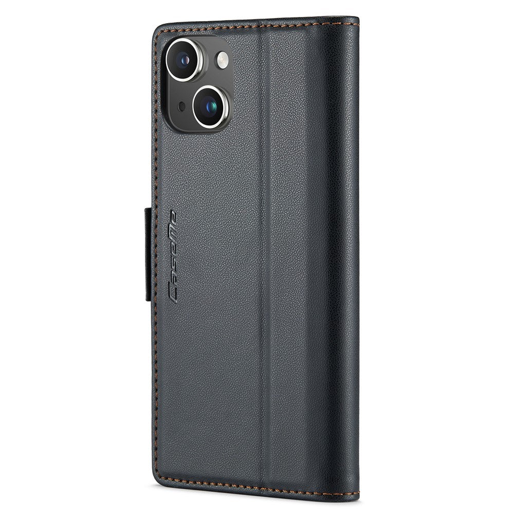 For iPhone 15 Leather Case CASEME 023 RFID Blocking 3 Card Slot Mobile Cover