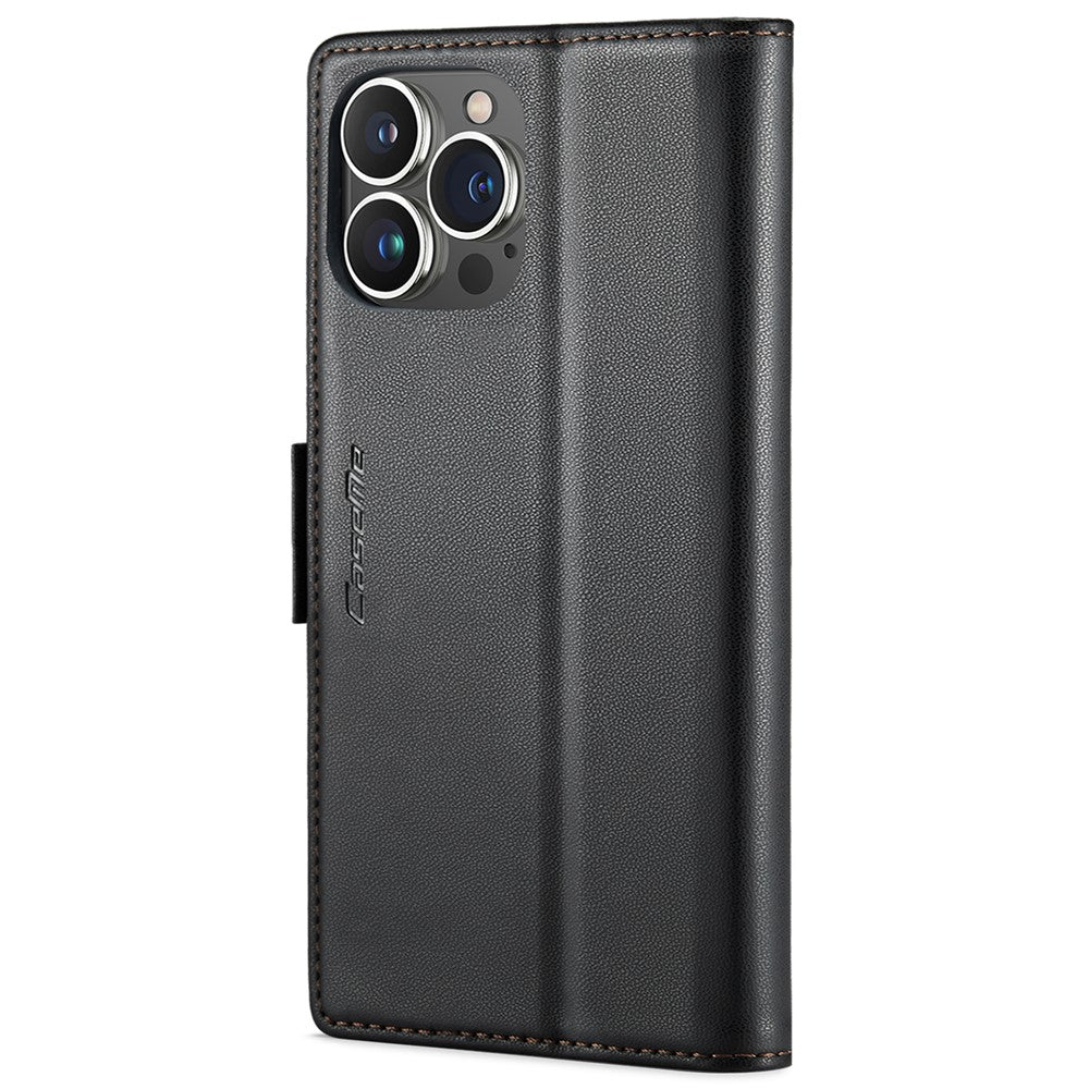For iPhone 15 Pro Leather Case CASEME 023 RFID Blocking 3 Card Slot Mobile Cover