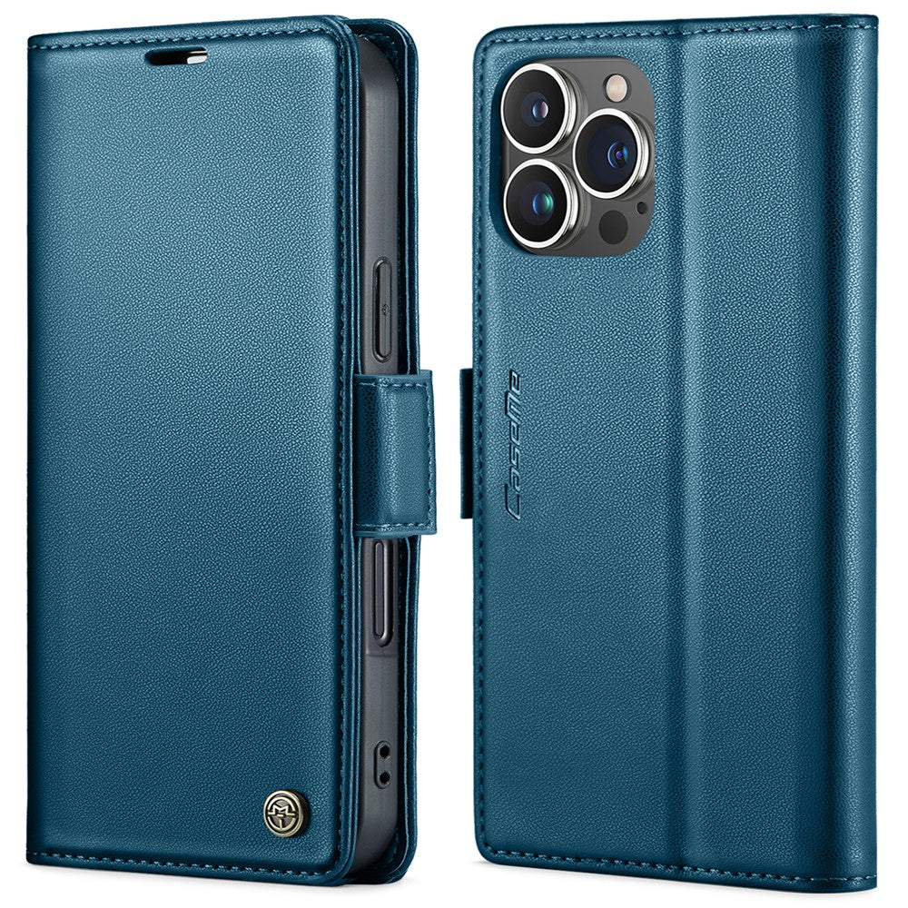 For iPhone 15 Pro Leather Case CASEME 023 RFID Blocking 3 Card Slot Mobile Cover