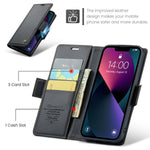 For iPhone 15 Plus Leather Case CASEME 023 RFID Blocking 3 Card Slot Mobile Cover