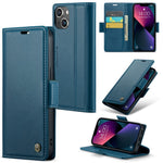 For iPhone 15 Plus Leather Case CASEME 023 RFID Blocking 3 Card Slot Mobile Cover