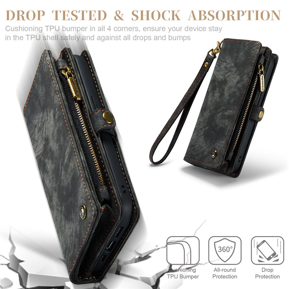 For iPhone 15 Pro Max Phone Cases CASEME 008 Leather Cover with Detachable Wallet and Strap