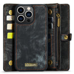For iPhone 15 Pro Max Phone Cases CASEME 008 Leather Cover with Detachable Wallet and Strap