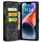 For iPhone 15 Pro Phone Cases CASEME 008 Leather Cover with Detachable Wallet and Strap
