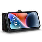 For iPhone 15 Pro Phone Cases CASEME 008 Leather Cover with Detachable Wallet and Strap