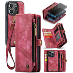 For iPhone 15 Pro Phone Cases CASEME 008 Leather Cover with Detachable Wallet and Strap