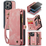 For iPhone 15 Pro Phone Cases CASEME 008 Leather Cover with Detachable Wallet and Strap
