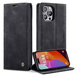 CASEME 013 Series For iPhone 15 Pro Leather Wallet Phone Case Folding Stand Anti-scratch Cover
