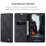 CASEME 013 Series For iPhone 15 Pro Leather Wallet Phone Case Folding Stand Anti-scratch Cover