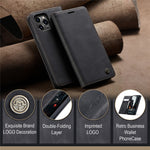 CASEME 013 Series For iPhone 15 Pro Max Leather Wallet Stand Phone Case Magnetic Closing Cover