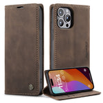 CASEME 013 Series For iPhone 15 Pro Max Leather Wallet Stand Phone Case Magnetic Closing Cover