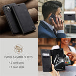 CASEME 013 Series For iPhone 15 Plus PU Leather Anti-drop Phone Case Folding Stand Wallet Cover