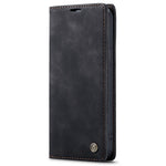 CASEME 013 Series For iPhone 15 Plus PU Leather Anti-drop Phone Case Folding Stand Wallet Cover
