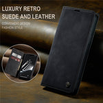 CASEME 013 Series For iPhone 15 Plus PU Leather Anti-drop Phone Case Folding Stand Wallet Cover