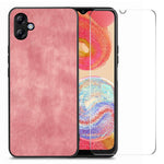 ENKAY HAT PRINCE For Samsung Galaxy A04e 4G / F04 4G / M04 4G Leather+PC Retro Phone Case with High Aluminium-silicon Glass Film