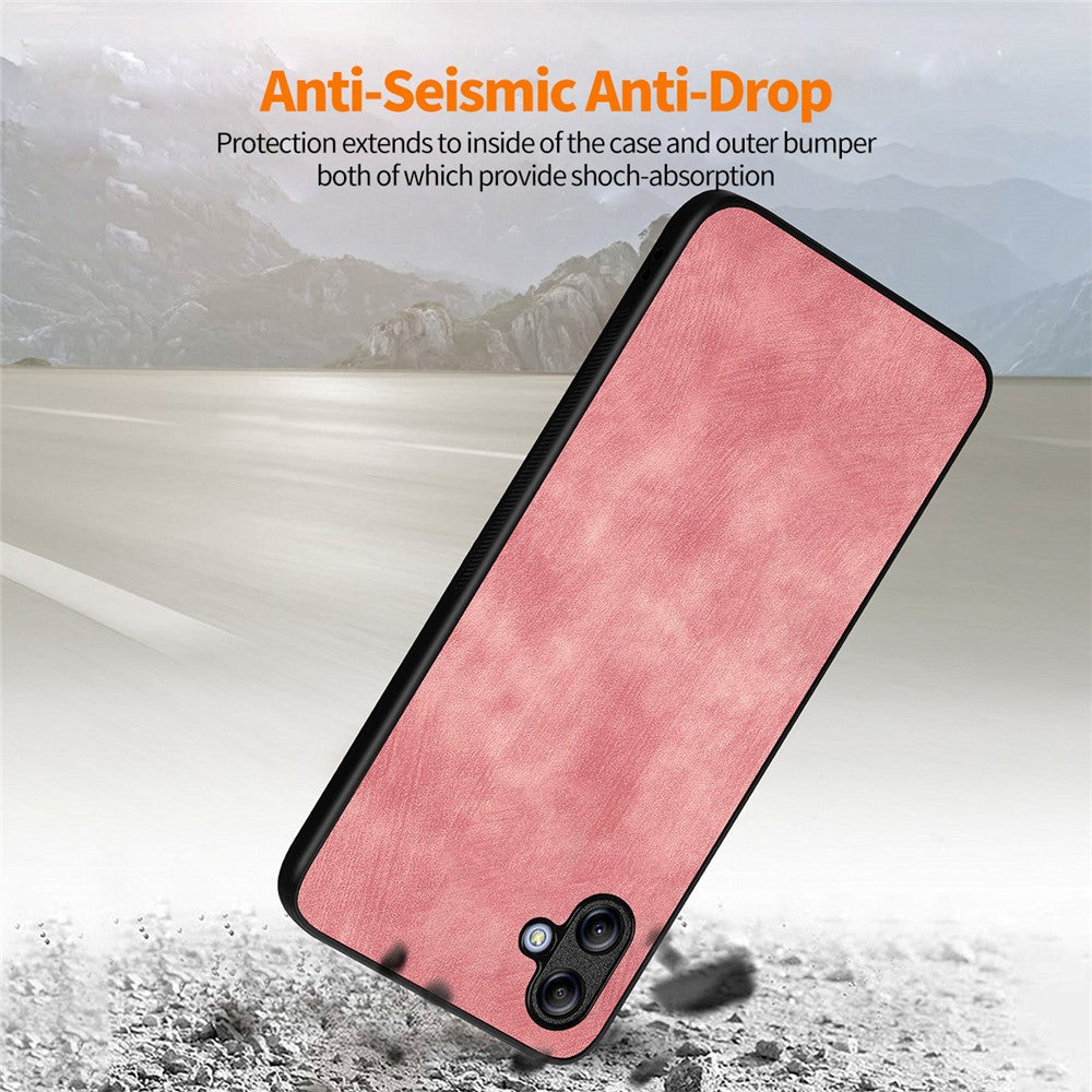 ENKAY HAT PRINCE For Samsung Galaxy A04e 4G / F04 4G / M04 4G Leather+PC Retro Phone Case with High Aluminium-silicon Glass Film