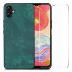 ENKAY HAT PRINCE For Samsung Galaxy A04e 4G / F04 4G / M04 4G Leather+PC Retro Phone Case with High Aluminium-silicon Glass Film