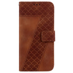 For Samsung Galaxy S23 FE Well-protected 7-Shape Imprinted Phone Cover PU Leather Wallet Stand Flip Case