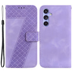For Samsung Galaxy S23 FE Well-protected 7-Shape Imprinted Phone Cover PU Leather Wallet Stand Flip Case