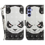 PU Leather Stand Filp Cover for Samsung Galaxy S23 FE , 3D Pattern Printing Wallet Phone Case with Strap