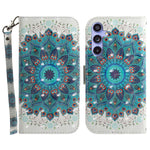 PU Leather Stand Filp Cover for Samsung Galaxy S23 FE , 3D Pattern Printing Wallet Phone Case with Strap