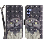 PU Leather Stand Filp Cover for Samsung Galaxy S23 FE , 3D Pattern Printing Wallet Phone Case with Strap