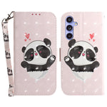 PU Leather Stand Filp Cover for Samsung Galaxy S23 FE , 3D Pattern Printing Wallet Phone Case with Strap